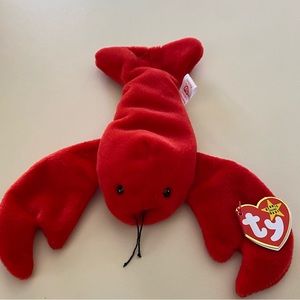 NWT BEANIE BABY - “Pinchers” the lobster, kept in collectible case.